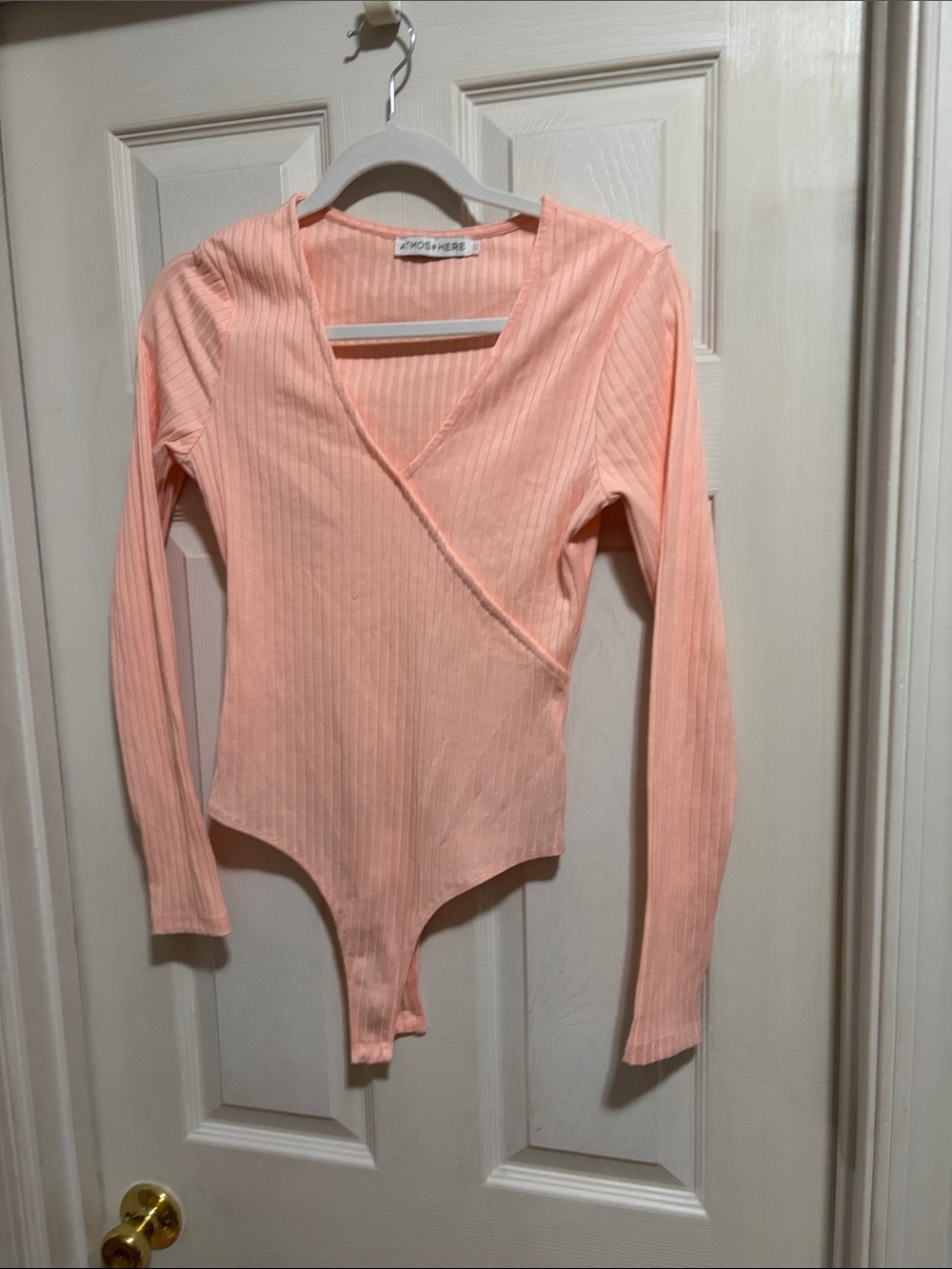 Atmosphere Peach Ribbed Top